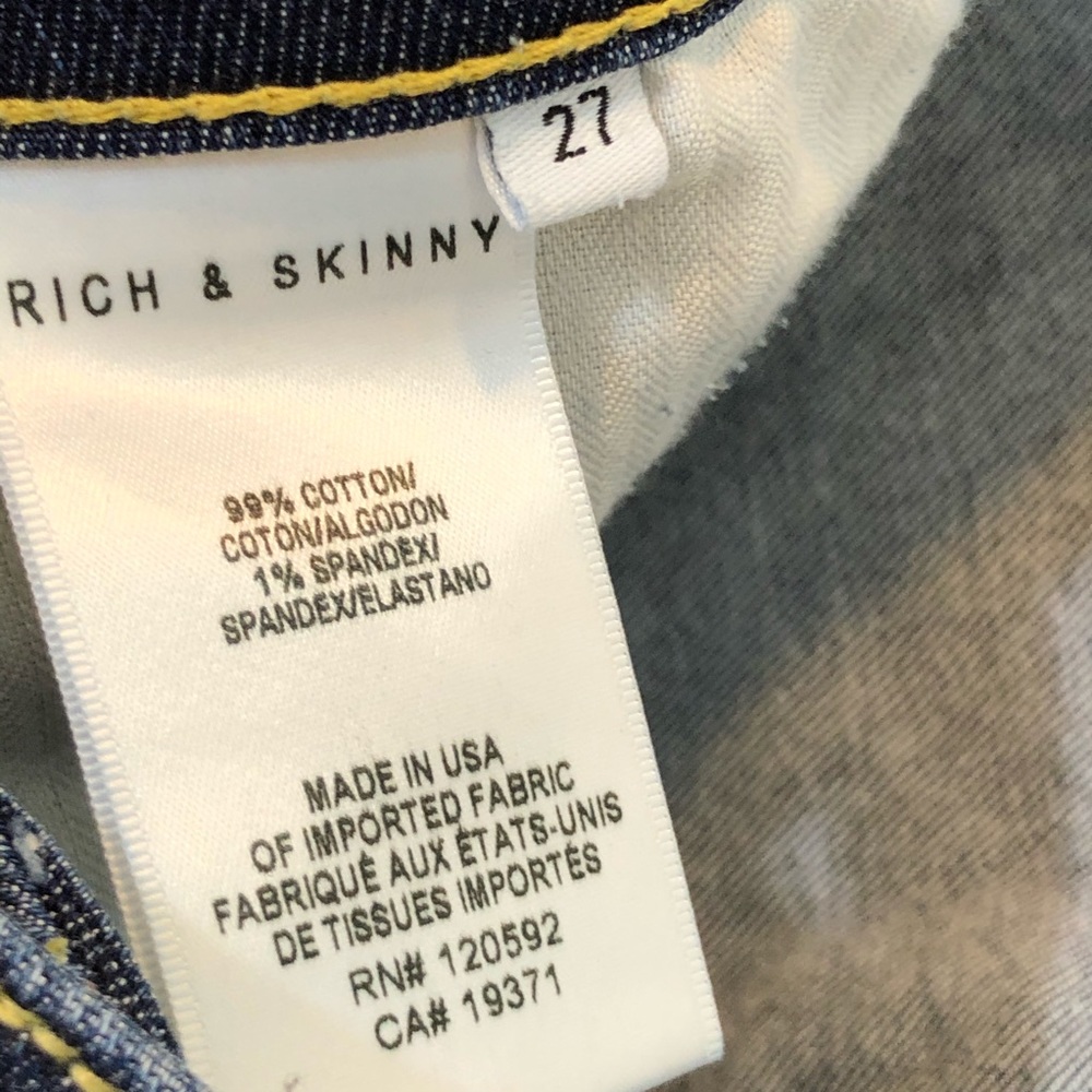 Rich & Skinny Distressed Skinny Jean Size 27 - Picture 5 of 5